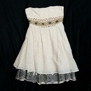 Free People Embroidered Strapless Tunic Dress